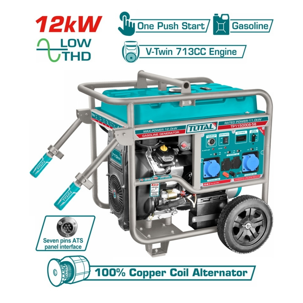 Tổ máy phát điện dùng xăng 12kW Total TP1150008 1 Tổ máy phát điện dùng xăng 12kW Total TP1150008