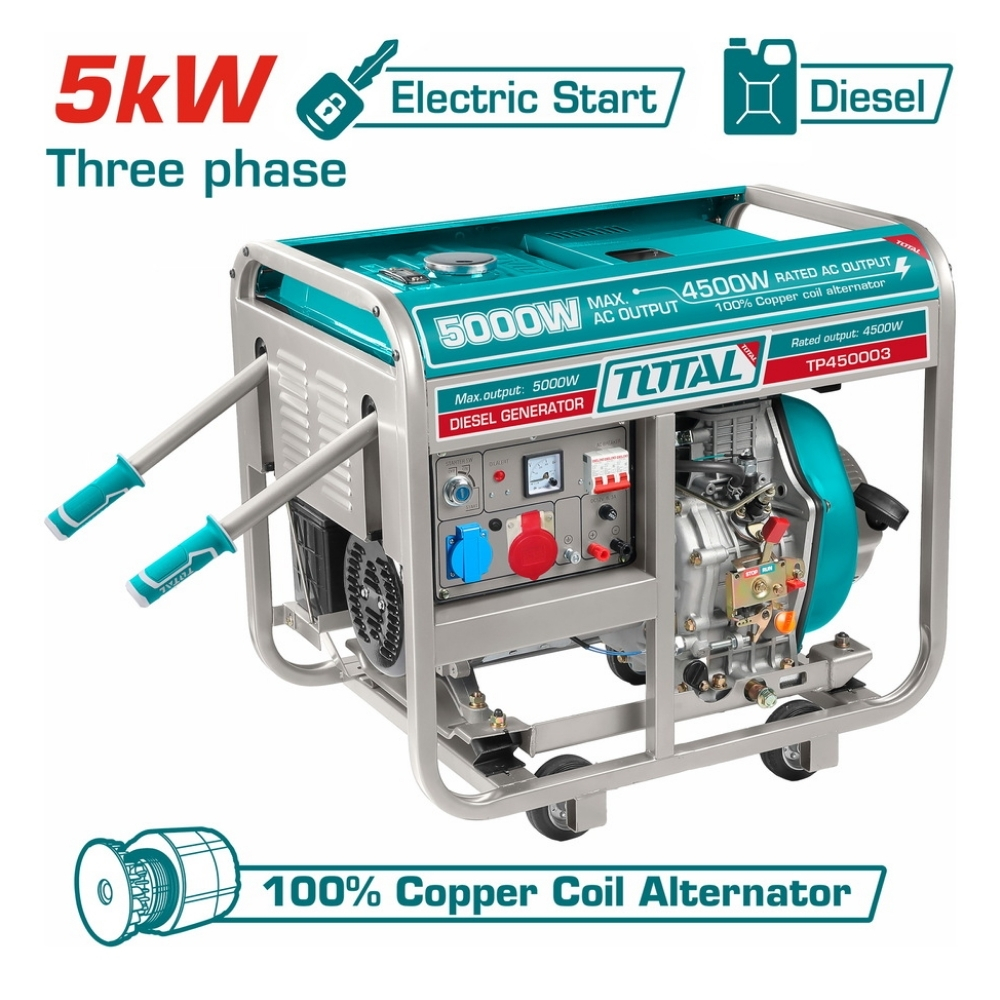 Máy phát điện dùng xăng dầu điêzen 5.0kW Total TP450003 1 Máy phát điện dùng xăng dầu điêzen 5.0kW Total TP450003