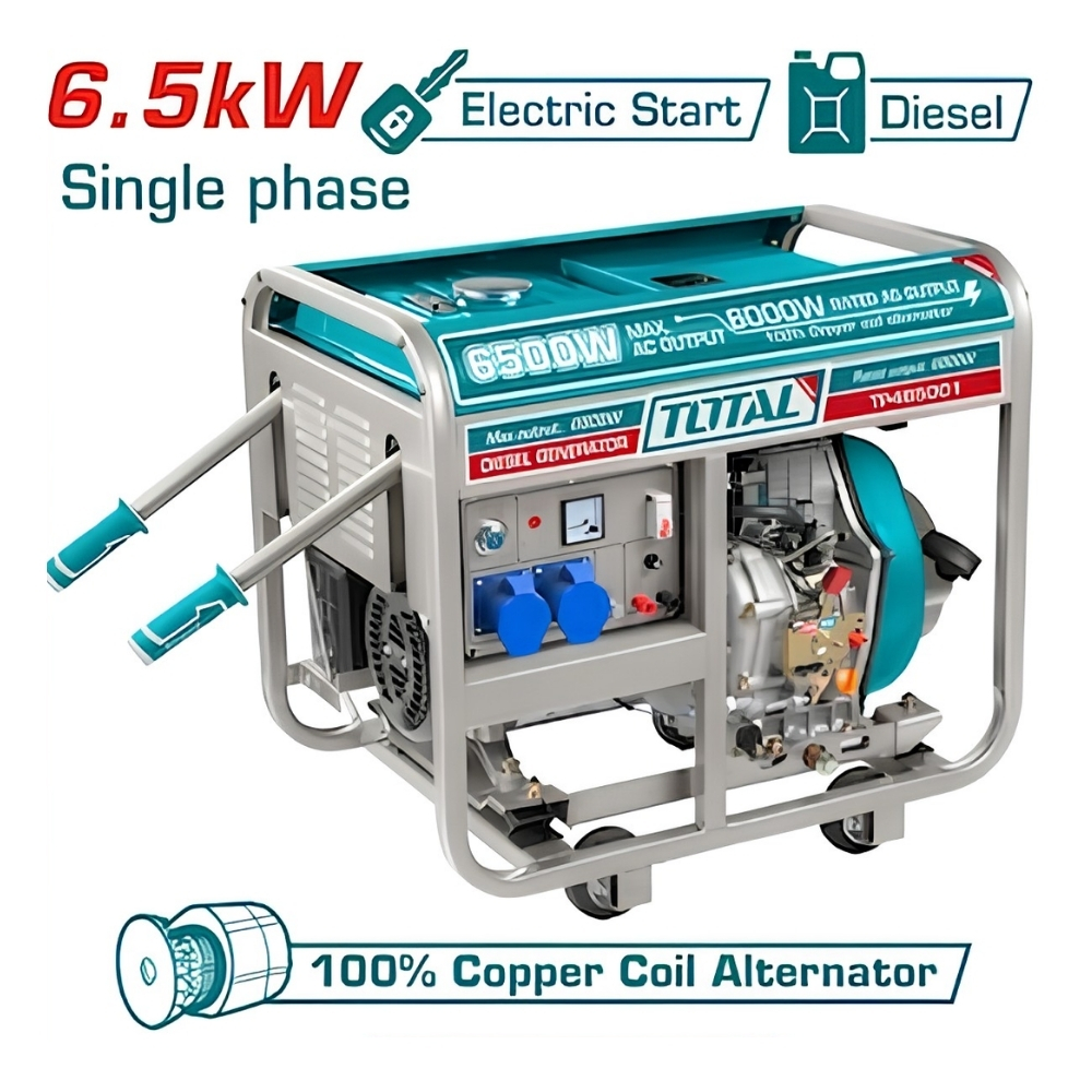 Tổ máy phát điện dùng dầu diesel 6.5kW Total TP465001 1 Tổ máy phát điện dùng dầu diesel 6.5kW Total TP465001