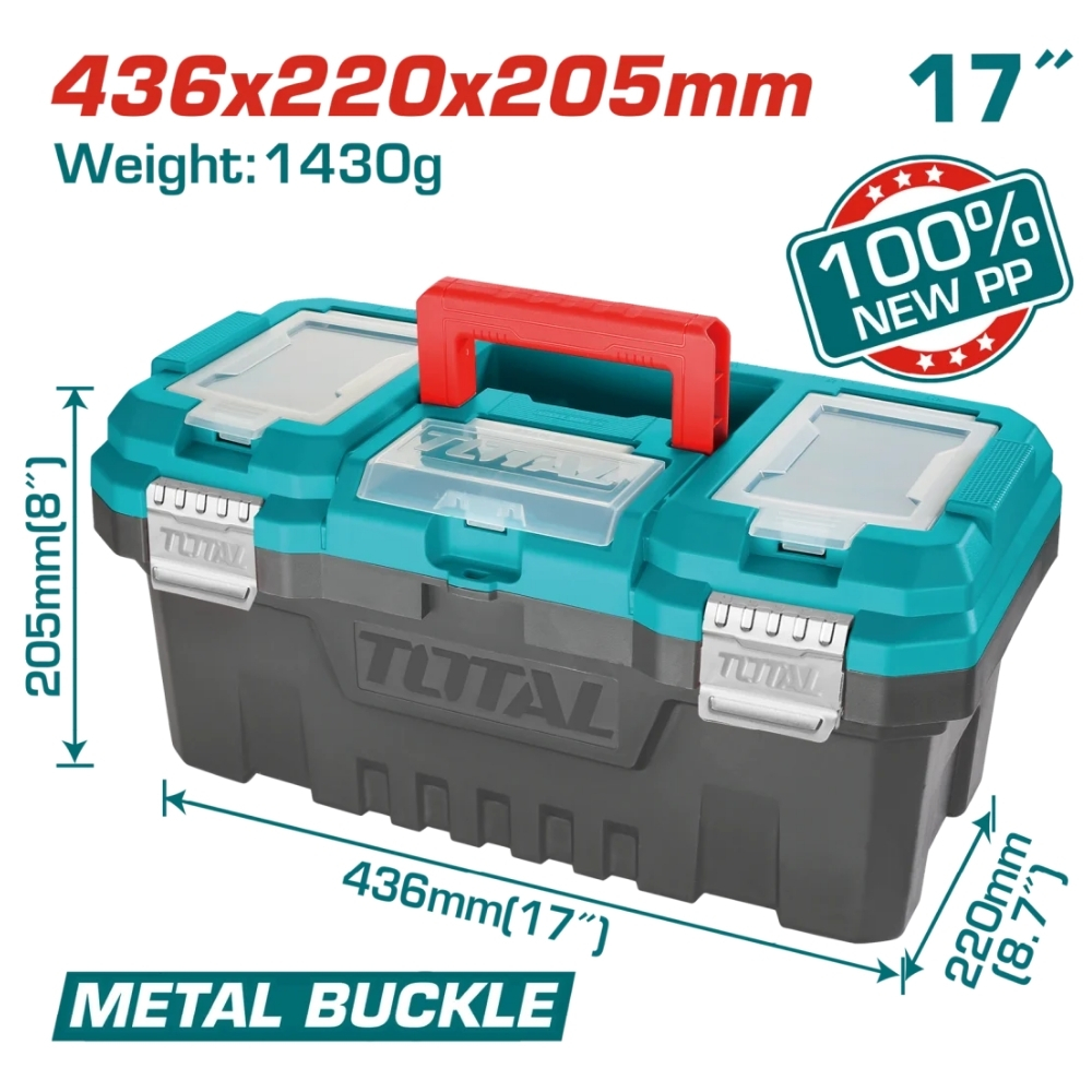 Hộp nhựa đựng công cụ 17 inch Total TPBX0172 1 Hộp nhựa đựng công cụ 17 inch Total TPBX0172