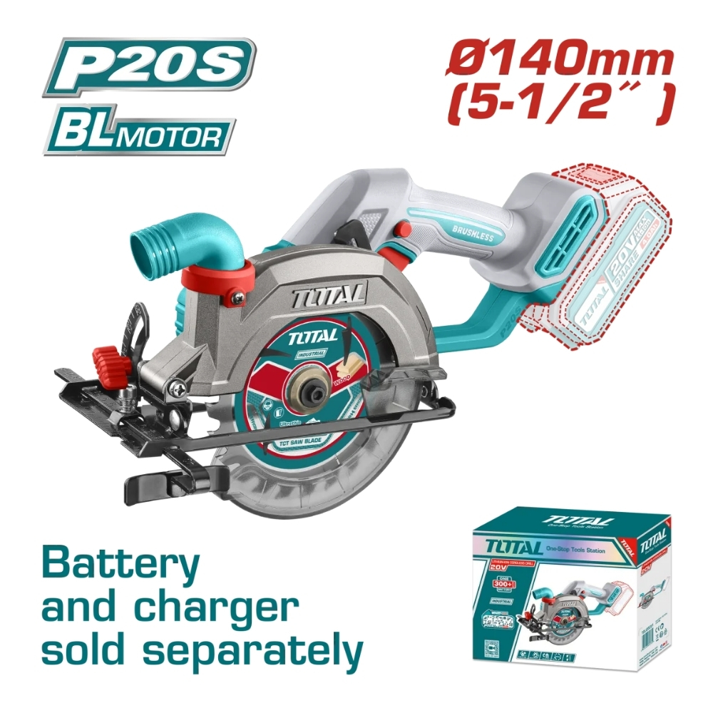 Máy cưa đĩa tròn dùng pin Lithium-Ion 20V Total TSLI1402 (chưa pin & sạc) 1 Máy cưa đĩa tròn dùng pin Lithium-Ion 20V Total TSLI1402 (chưa pin & sạc)