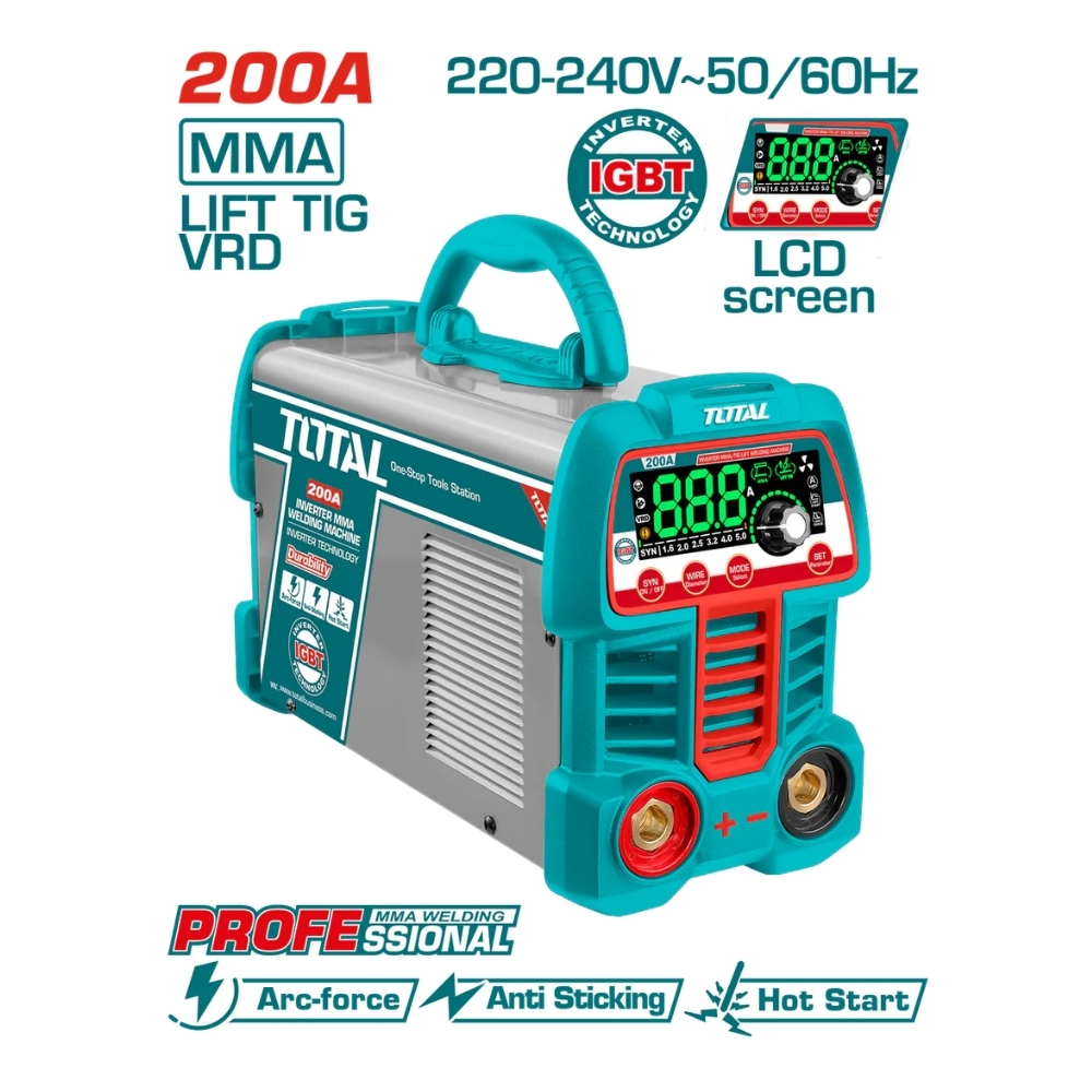 Máy hàn lift TIG/ MMA Inverter 200A/70V Total TW2200691 1 y hàn lift TIG/ MMA Inverter 200A/70V Total TW2200691
