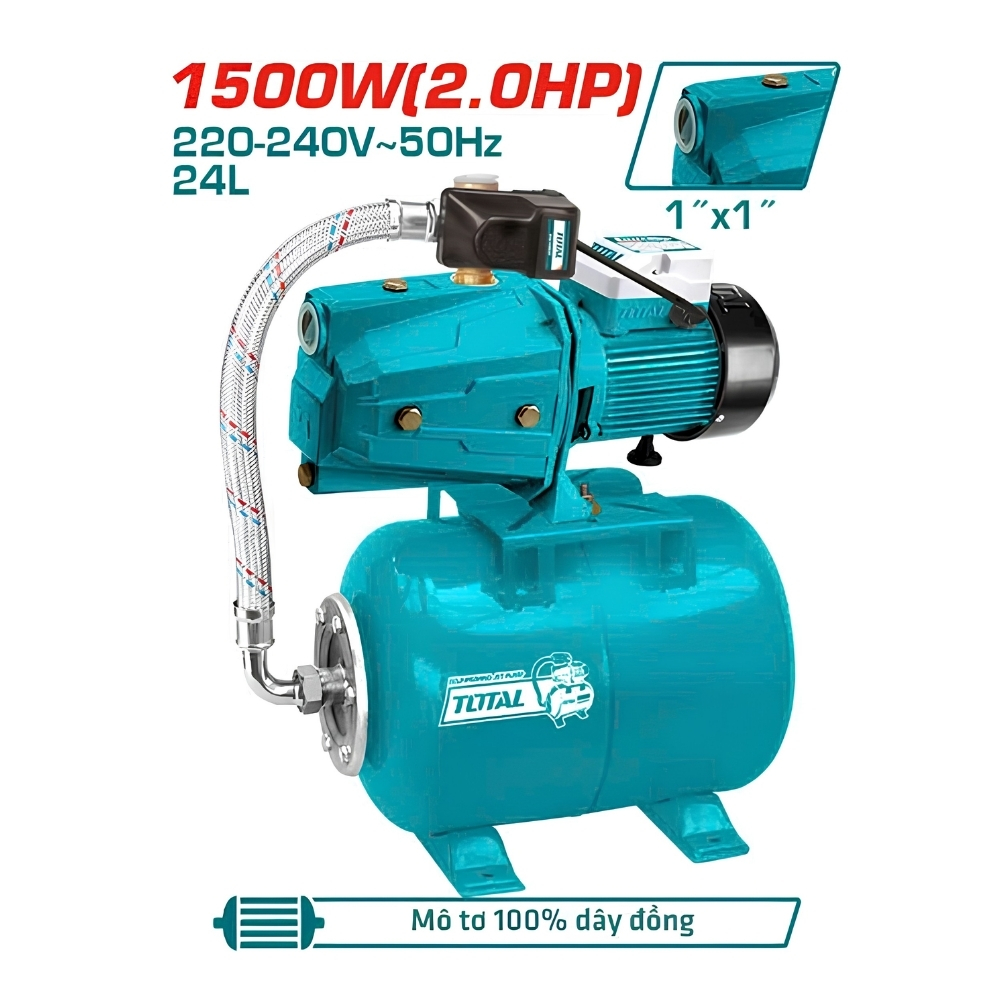 Máy bơm nước tăng áp 1500W (2HP) Total TWP415006 1 Máy bơm nước tăng áp 1500W (2HP) Total TWP415006