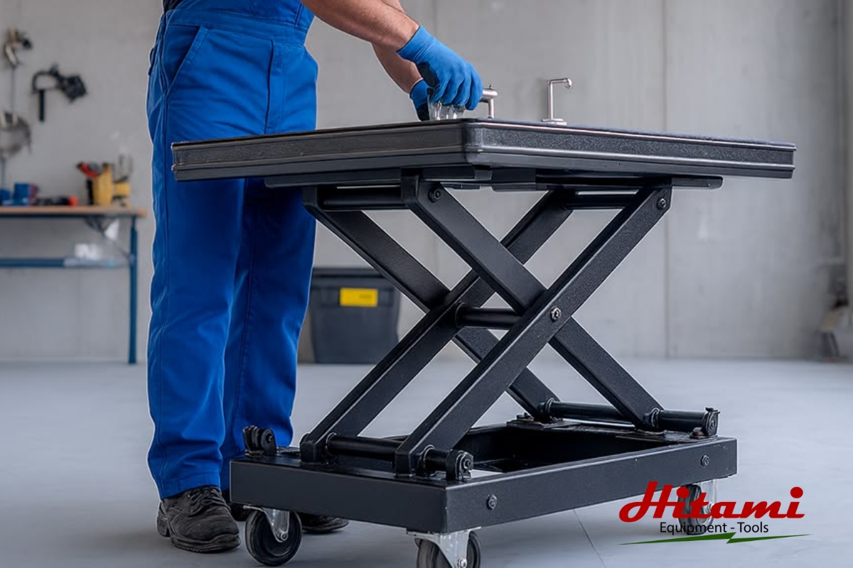 Giải mã cấu tạo bàn nâng thủy lực và cơ chế nâng hạ 5 Quá trình hạ xuống