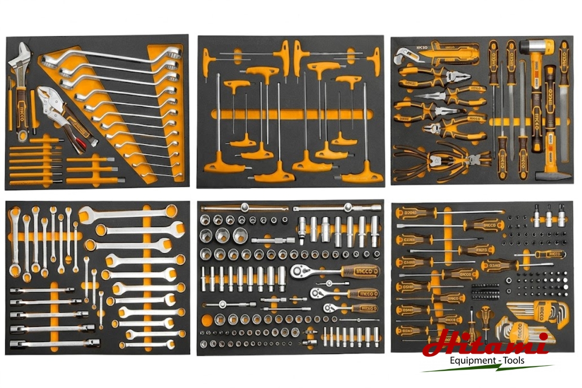 Tủ đồ nghề 7 ngăn-328 chi tiết Ingco HTCS273281 17 Chi tiết bộ dụng cụ đi kèm của tủ đồ nghề Ingco HTCS273281