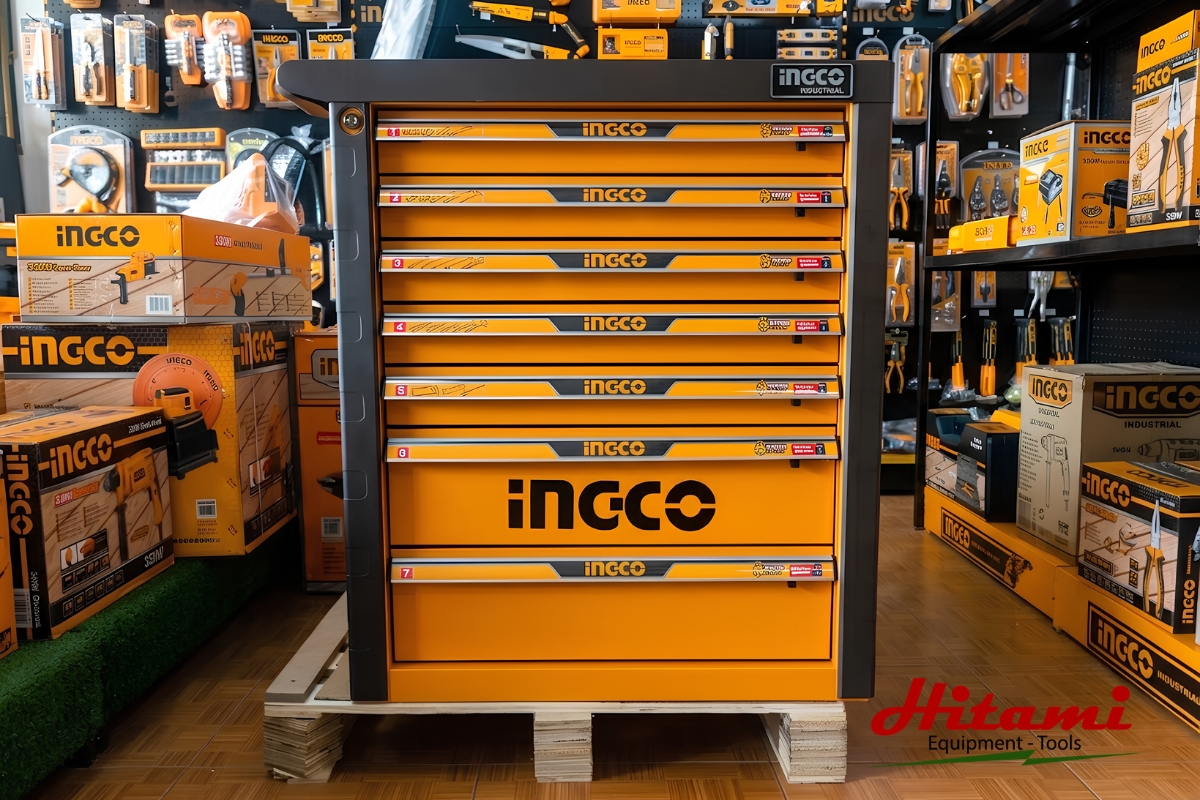 Tủ đồ nghề 7 ngăn-328 chi tiết Ingco HTCS273281 18 Tủ đồ nghề Ingco HTCS273281 với thiết kế bền bỉ, chắc chắn