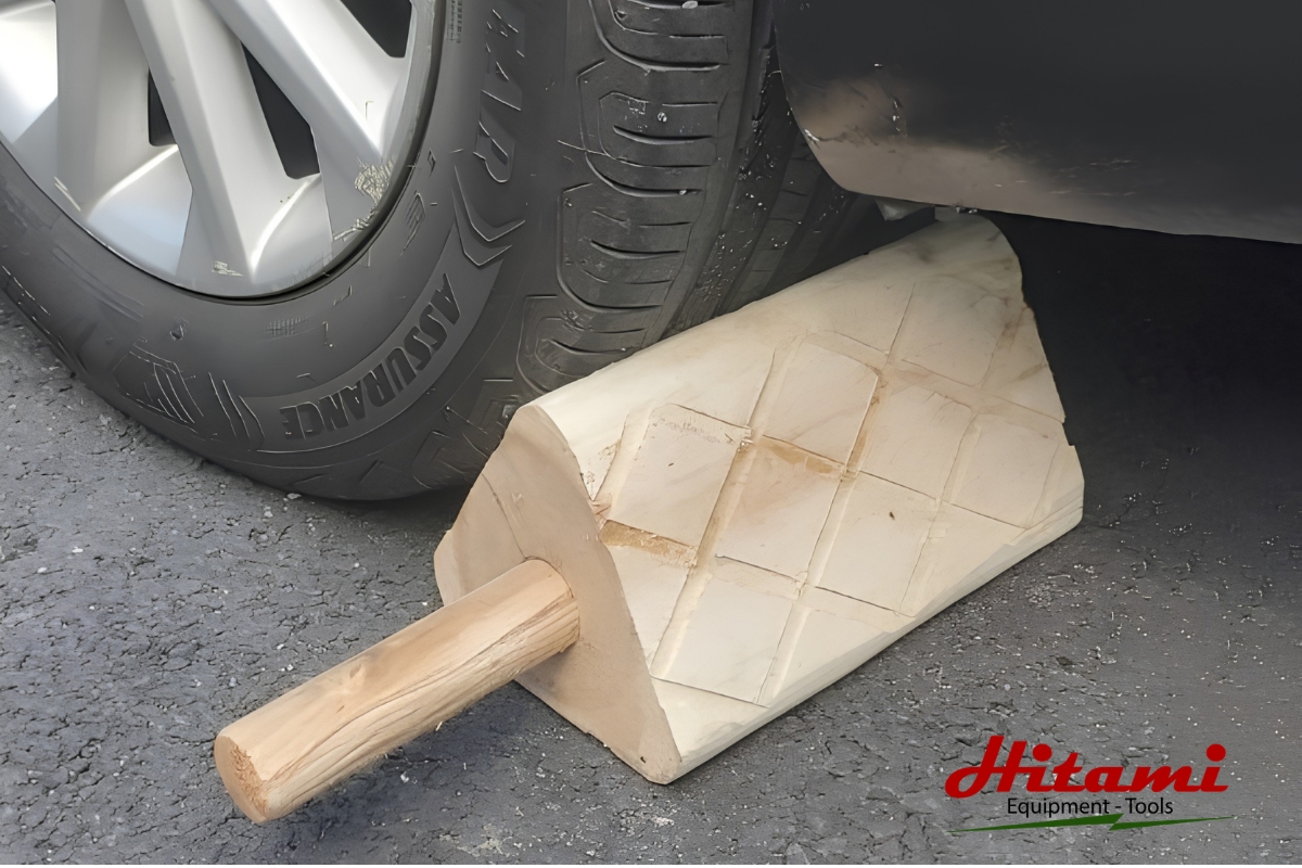 Hướng dẫn đặt con đội bánh xe khi thay lốp nhanh và an toàn 4 Luôn sử dụng chặn bánh xe để cố định