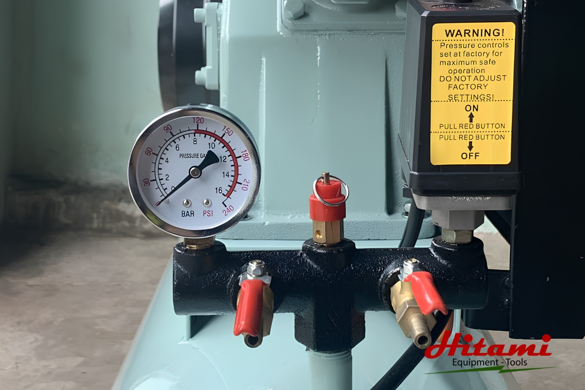 Mẹo bảo dưỡng máy nén khí không dầu đơn giản tại nhà 5 Kiểm tra van an toàn