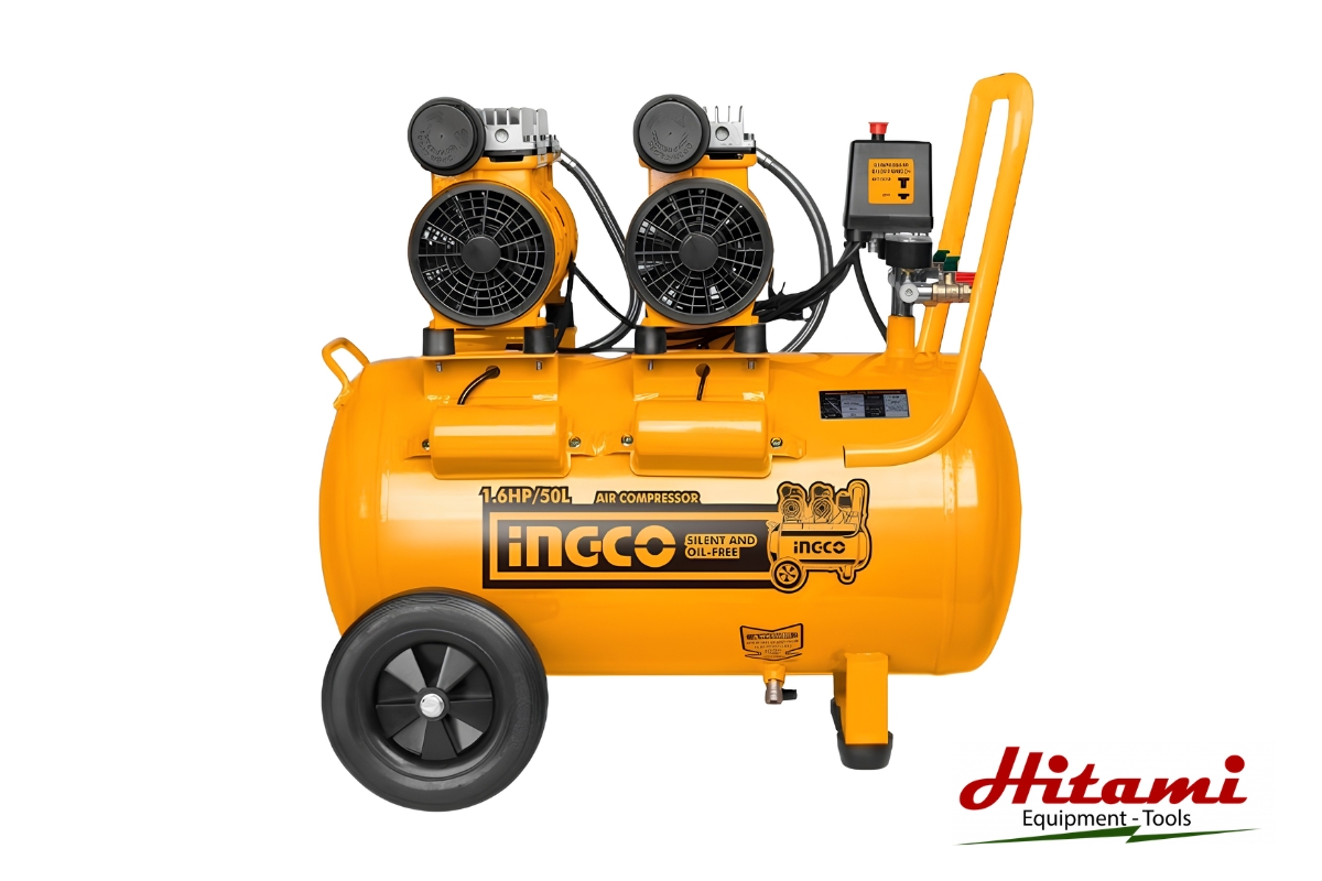 Top 7 máy nén khí không dầu mini được tin dùng hiện nay 2 Máy nén khí không dầu mini Ingco