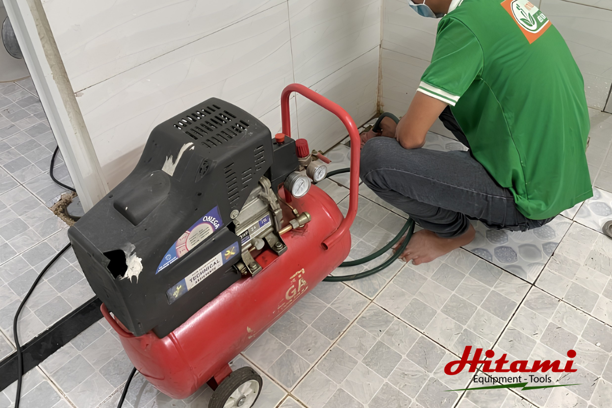 Hướng dẫn thông cống bằng máy nén khí với 6 bước đơn giản 3 Bước 3: Phát áp suất khí nén