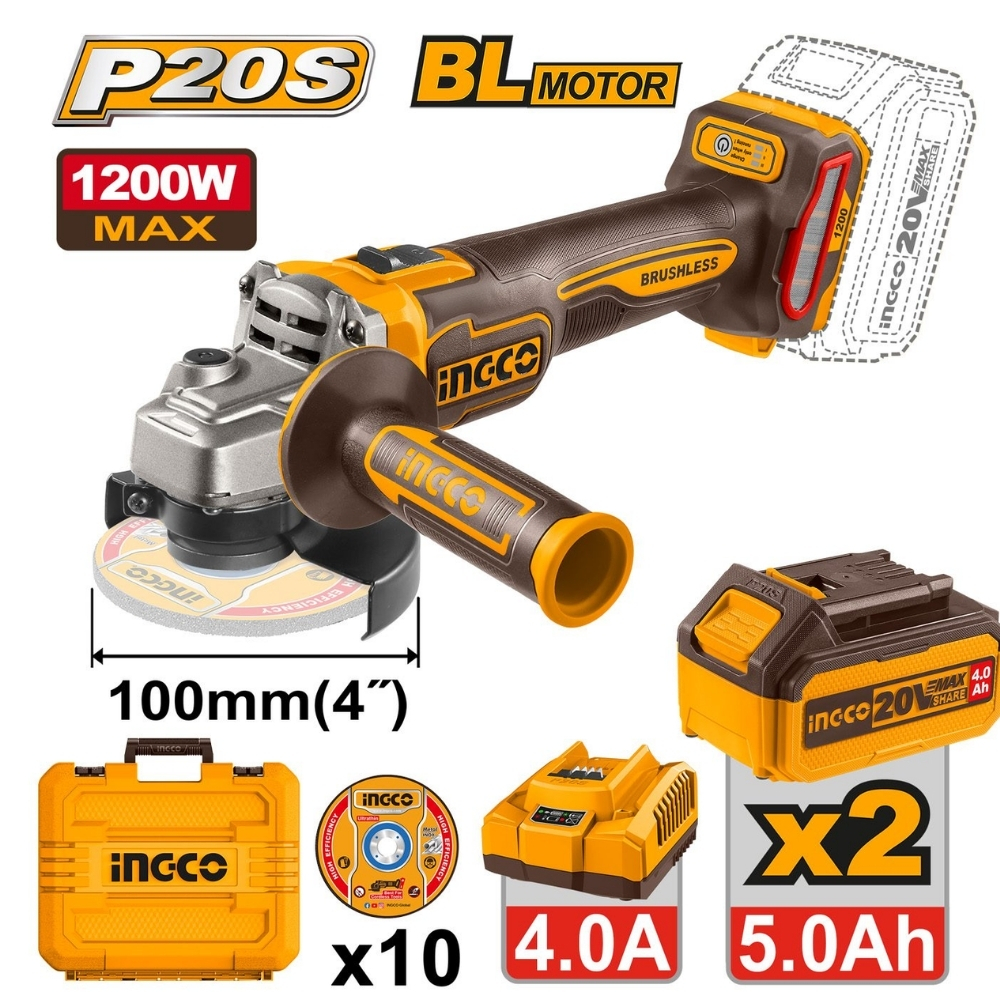 Máy mài góc 20V-1200W Ingco CAGLI2210032 1 Máy mài góc 20V-1200W Ingco CAGLI2210032