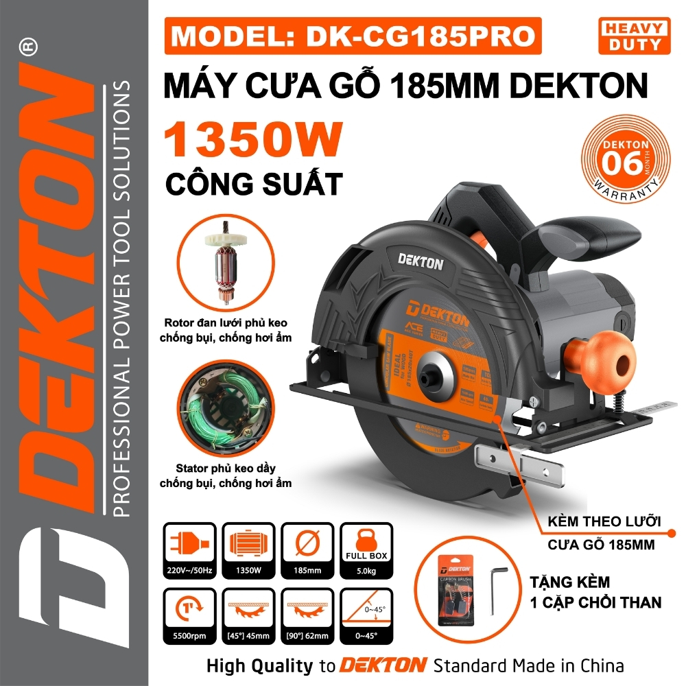 Máy cưa gỗ 185mm-1350W Dekton DK-CG185PRO 1 Máy cưa gỗ 185mm-1350W Dekton DK-CG185PRO