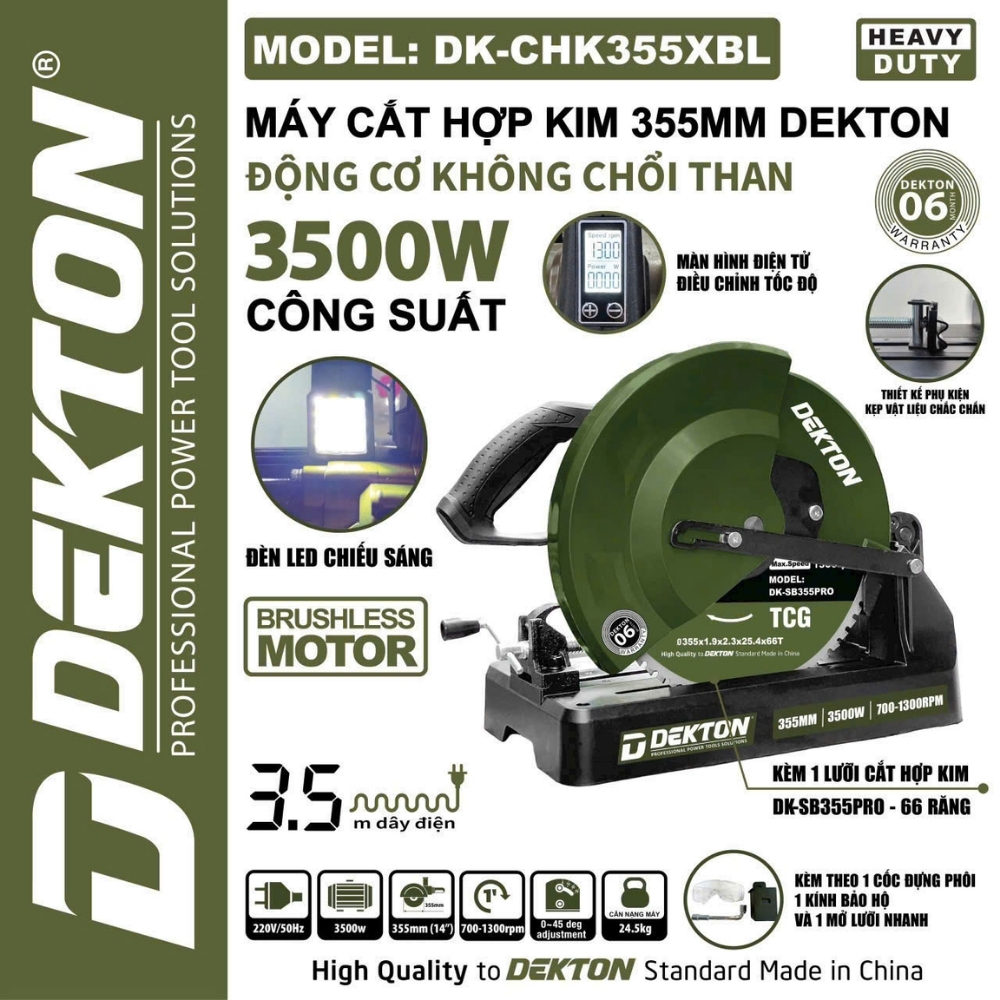 Máy cắt hợp kim 3500W-355mm Dekton DK- CHK355XBL 1 Máy cắt hợp kim 3500W-355mm Dekton DK- CHK355XBL