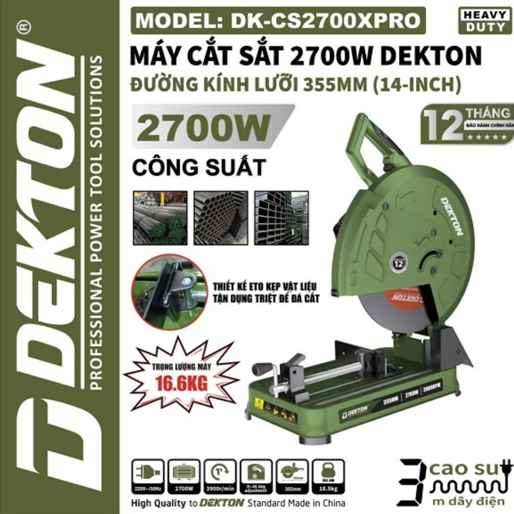 Máy cắt sắt 2700W-355mm Dekton DK-CS2700XPRO 1 Máy cắt sắt 2700W-355mm Dekton DK-CS2700XPRO