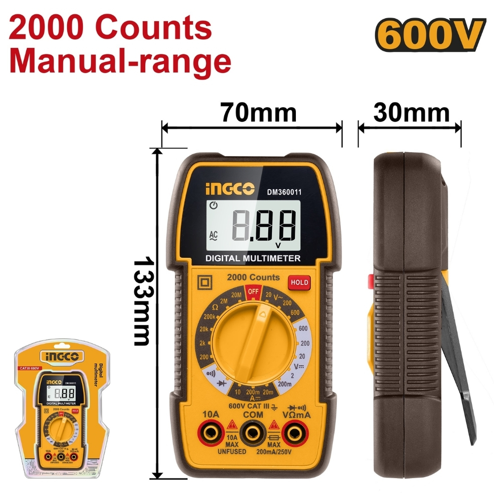 Đồng hồ đo điện vạn năng Ingco DM360011 1 Đồng hồ đo điện vạn năng Ingco DM360011