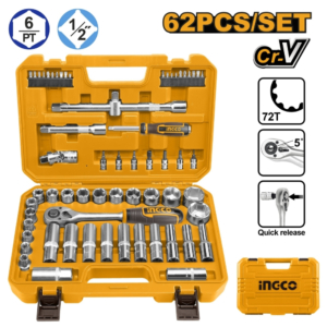 Bộ 62 đầu tuýp 1/2 inch Ingco HKTS12602