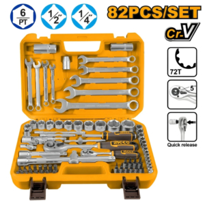 Bộ 82 đầu tuýp 1/4 inch &1/2 inch Ingco HKTS42802
