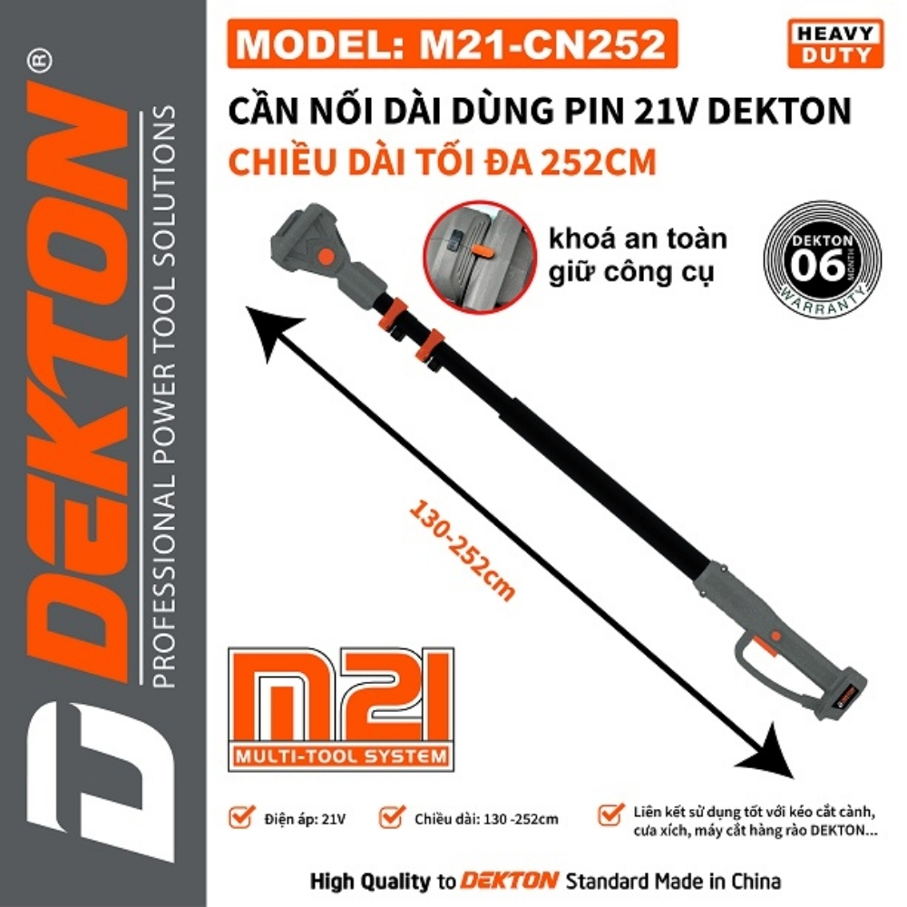 Cần nối dài dùng pin 21V-252cm Dekton M21-CN252 1 Cần nối dài dùng pin 21V-252cm Dekton M21-CN252