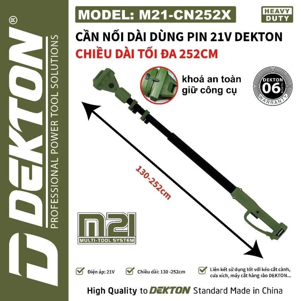 Cần nối dài dùng pin 21V-252cm Dekton M21-CN252X 1 Cần nối dài dùng pin 21V-252cm Dekton M21-CN252X