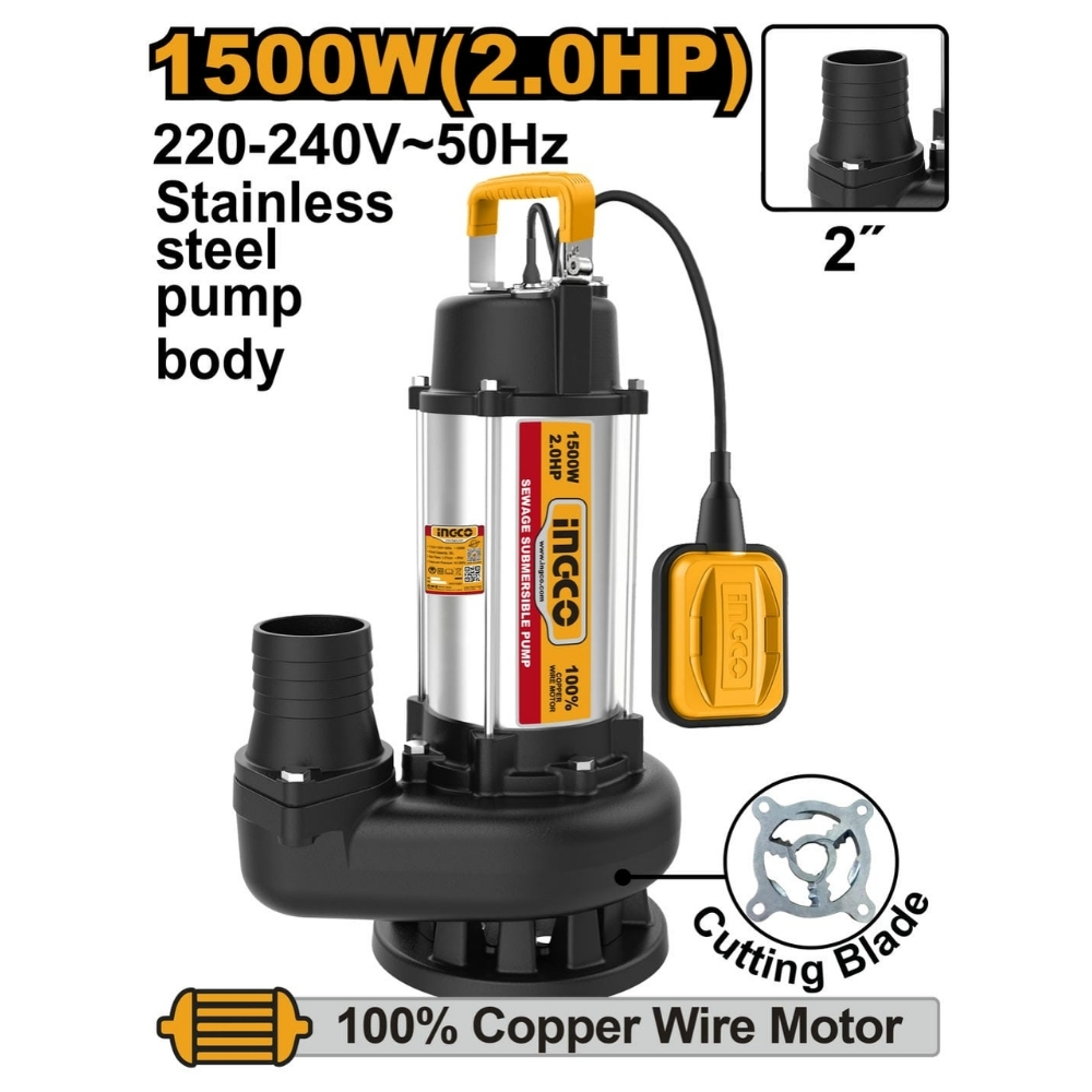 Máy bơm chìm nước thải 1500W Ingco SPDB150068 1 Máy bơm chìm nước thải 1500W Ingco SPDB150068