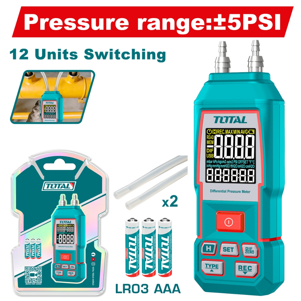 Áp kế chênh áp kỹ thuật số Total TETGA032 1 Áp kế chênh áp kỹ thuật số Total TETGA032