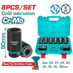 Bộ 8 đầu tuýp lục giác sâu 3/4" Total THKISD34086L