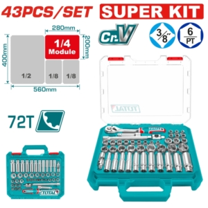 Bộ 43 đầu tuýp 3/8" Total THT381436