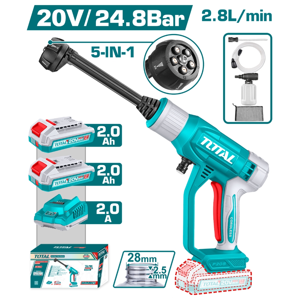 Máy xịt rửa dùng pin 20V Total TPWLI20582 1 Máy xịt rửa dùng pin 20V Total TPWLI20582