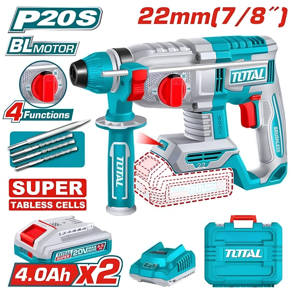 Máy khoan động lực dùng pin 20V Total TRHLI222085 (2 pin & sạc) 1 Máy khoan động lực dùng pin 20V Total TRHLI222085