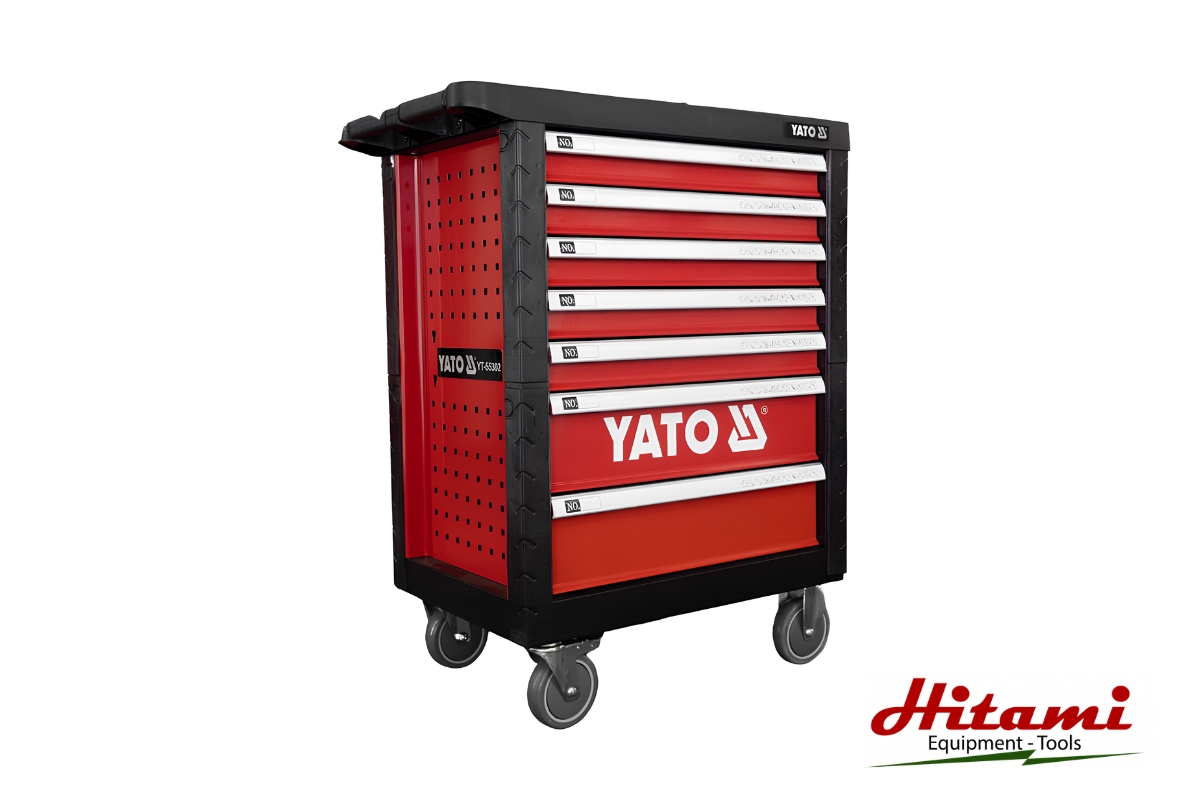 Kinh nghiệm chọn mua tủ đồ nghề sửa xe máy phù hợp 6 Tủ đồ nghề sửa xe máy 7 ngăn 400 chi tiết Yato YT-55302