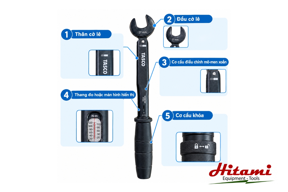 Cờ lê lực là gì? Các ứng dụng phổ biến hiện nay 2 Cấu tạo cờ lê lực