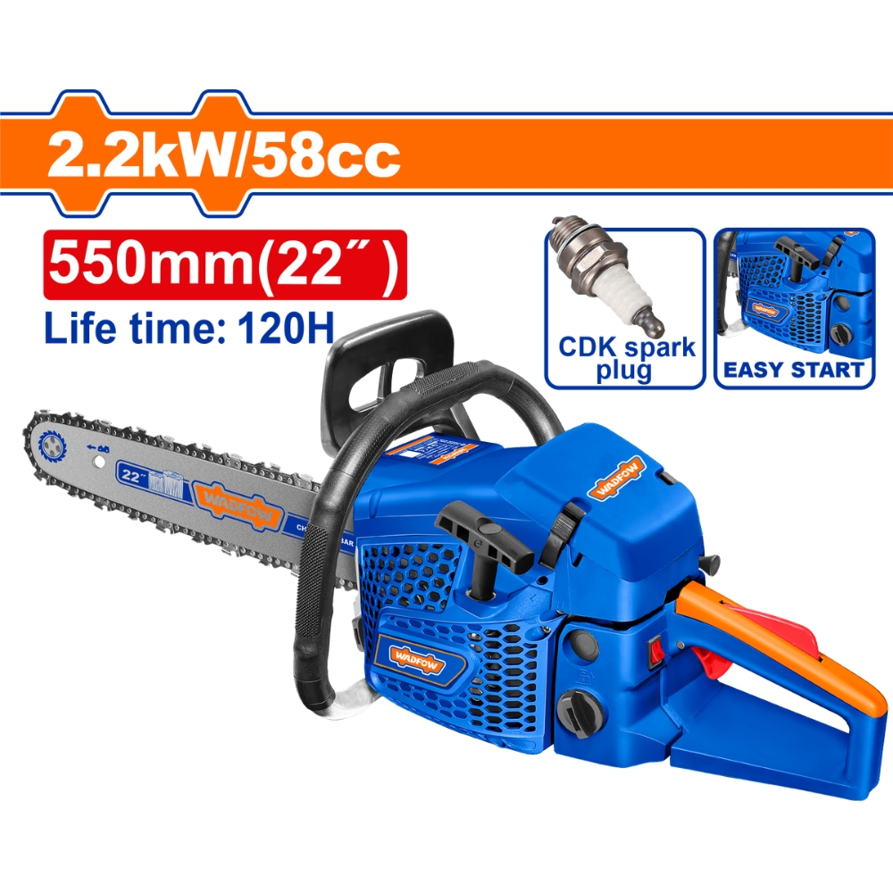 Máy cưa xích dùng xăng 2.2Kw/58cc - 550mm Wadfow WGC1558 1 Máy cưa xích dùng xăng 2.2Kw/58cc - 550mm Wadfow WGC1558